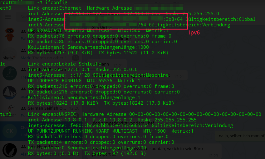 ifconfig - openvpn Server